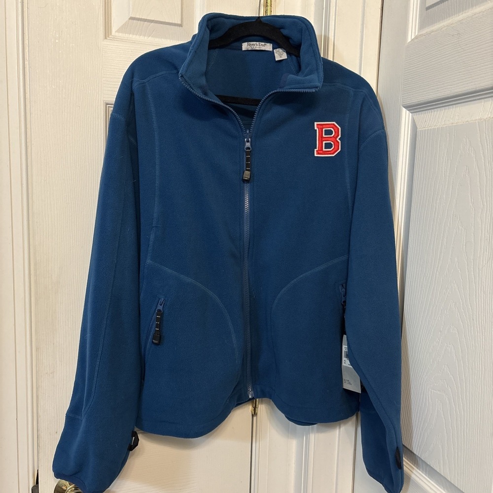 Rivers End Womens Fleece Jacket Full Zip B Patch Teal Blue XL 8187-TE